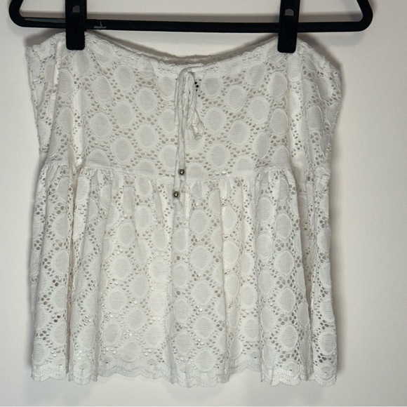 J Valdi Other - J. Valdi White Lace Drawstring Beach Skirt Size L
